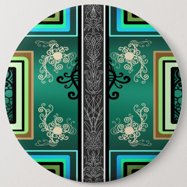 Tattoo Jade Design 6 Inch Round Button (Front)