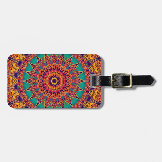 Tattoo Kaleidoscope Fractal Luggage Tag (Front Horizontal)
