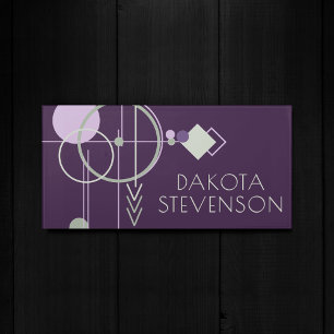 Tattoo Linework Bohemian Purple Green Abstract Door Sign