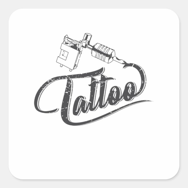 Tattoo Machine tattoo body cult with tattoon Square Sticker (Front)