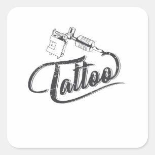 Tattoo Machine tattoo body cult with tattoon Square Sticker