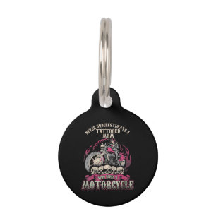 Tattoo Mom Biker Never Underestimate Motorcycle Pet Tag