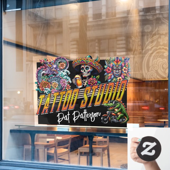 Tattoo Parlour - Studio  Window Cling (Cafe Window)