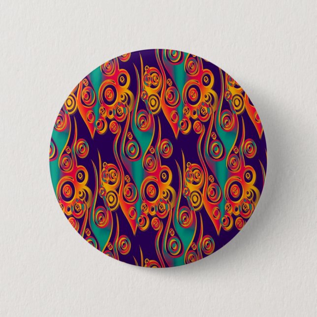 Tattoo Pattern Art - flames & circles 2 Inch Round Button (Front)