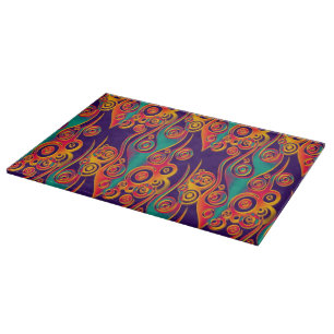 Tattoo Pattern Art - flames & circles Cutting Board