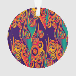 Tattoo Pattern Art - flames & circles Ornament