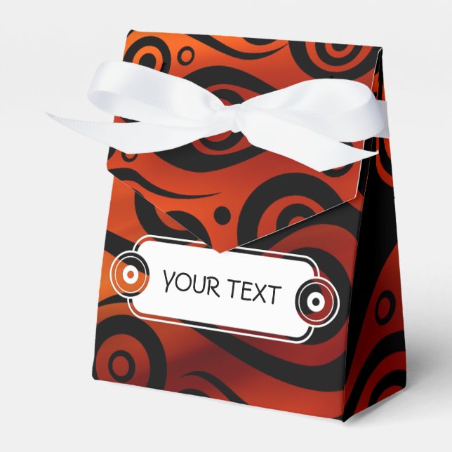 Tattoo Pattern Art - flames & circles + your text Favor Box (Front Side)