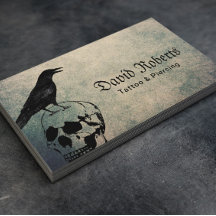 Tattoo & Piercing Vintage Crow & Skull