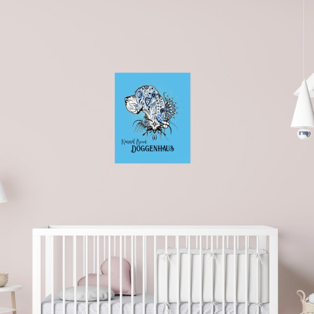 Tattoo poster “great dane " Head Illustration  (Nursery 2)