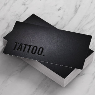 Tattoo Professional Black Bold Minimalist Business Card