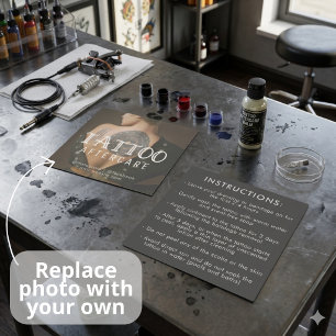 Tattoo Professional Photo Aftercare Instructions Square Business Card