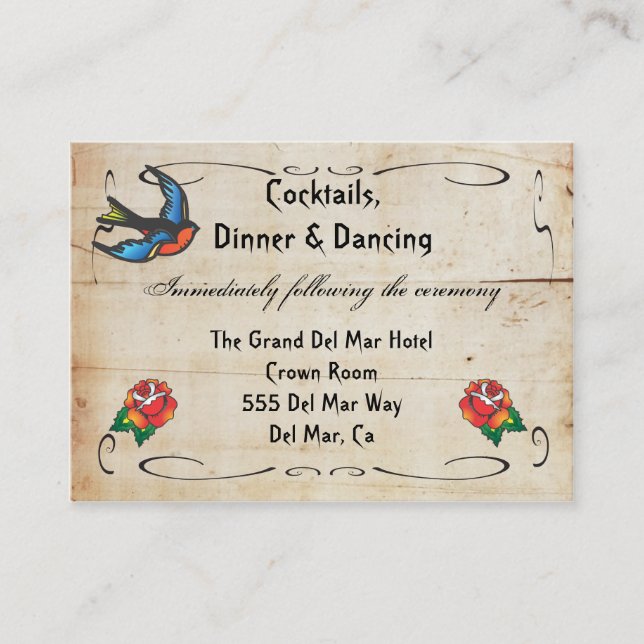Tattoo Reception Enclosure Card Insert (Front)