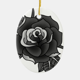 Tattoo Rose Ceramic Ornament