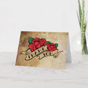 Tattoo Rose Thank You Card