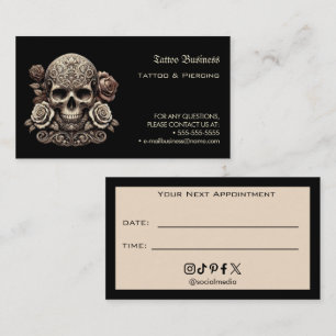 Tattoo Salon Appointment Reminder Business Card