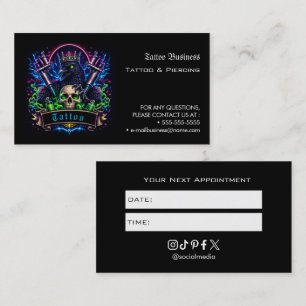 Tattoo Salon Appointment Reminder Business Card