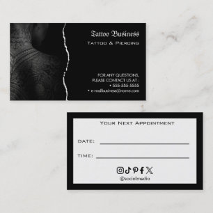 Tattoo Salon Appointment Reminder Business Card