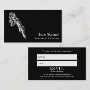 Tattoo Salon Appointment Reminder Business Card