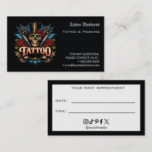 Tattoo Salon Appointment Reminder Business Card