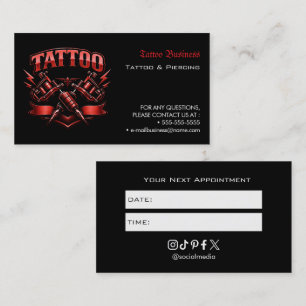 Tattoo Salon Appointment Reminder Business Card