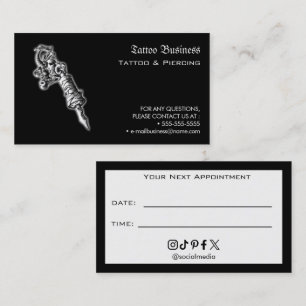 Tattoo Salon Appointment Reminder Business Card