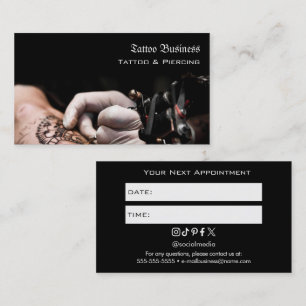 Tattoo Salon Appointment Reminder Business Card