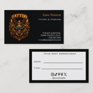 Tattoo Salon Appointment Reminder Business Card