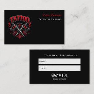 Tattoo Salon Appointment Reminder Business Card