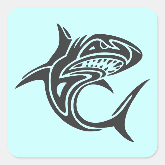 Tattoo Shark Square Sticker (Front)