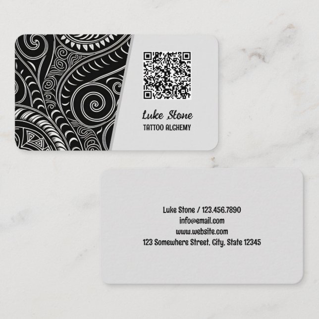 Tattoo Shop Custom QR Business Card (Front/Back)