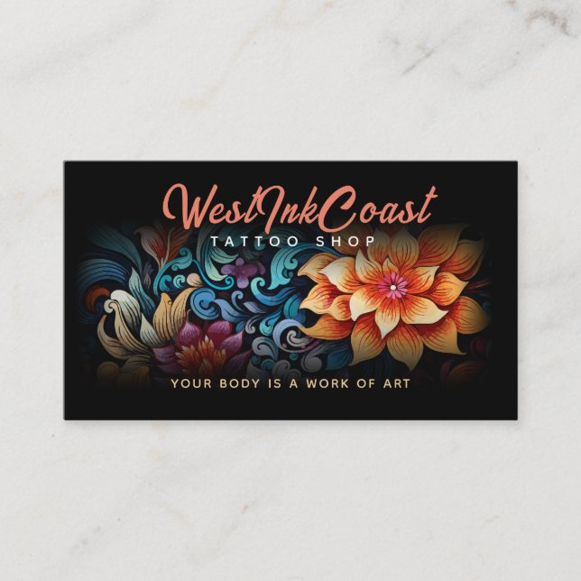 Tattoo Shop Slogans Business Cards (Front)