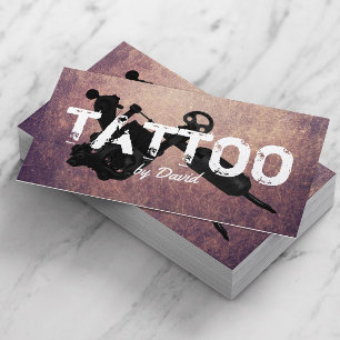 Tattoo Shop Tattoo Gun Professional Typography Business Card
