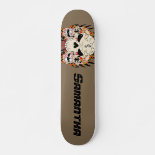 Tattoo Skull Eight Ball Old School Skateboard