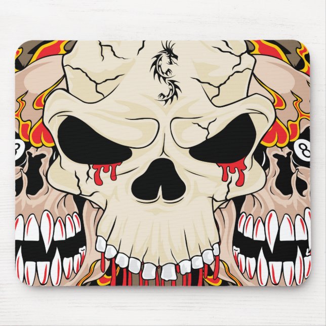 Tattoo Skull Eight Ball Personalized Mousepad (Front)