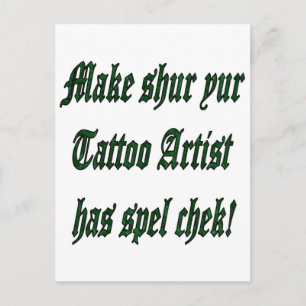 Tattoo Spell Check Postcard