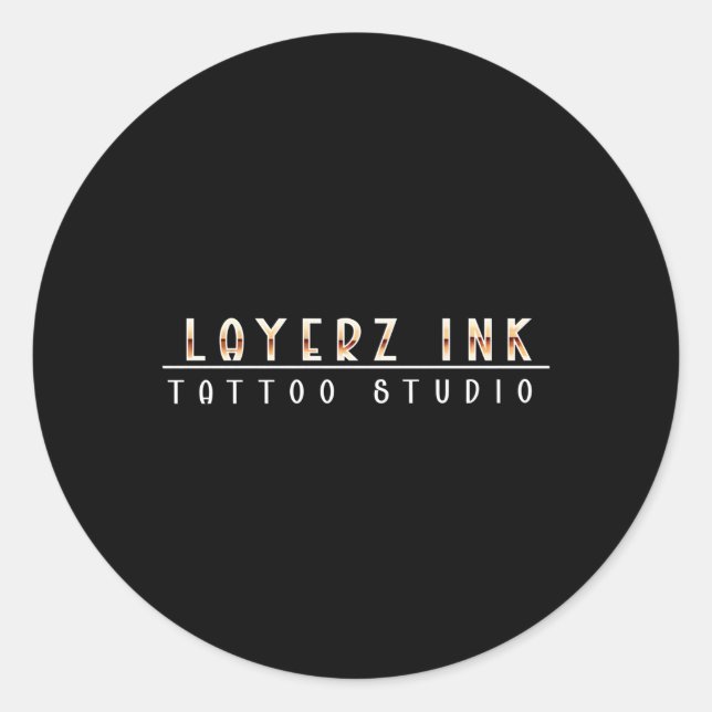 Tattoo Studio Line Classic Round Sticker (Front)