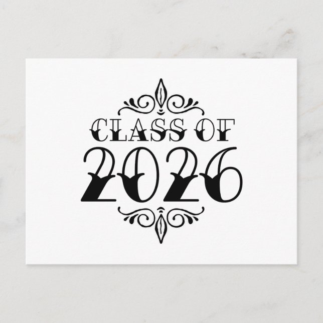 Tattoo Style Class of 2026 Graduation Postcard (Front)