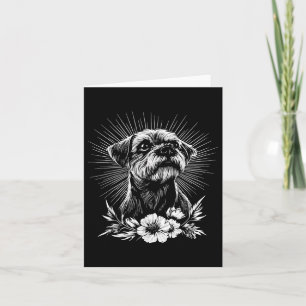 Tattoo Style Lover Border Terrie Retro Dog Card