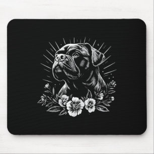Tattoo Style Lover Mastiff Retro Dog  Mouse Pad