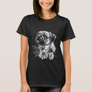 Tattoo Style Lover Pug Retro Dog  T-Shirt