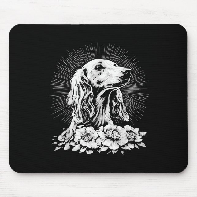 Tattoo Style Lover Saluki Retro Dog  Mouse Pad (Front)