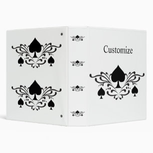 Tattoo-style Scroll Black Spades Thunder_Cove Binder
