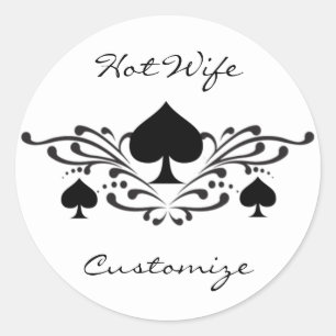 Tattoo-style Scroll Black Spades Thunder_Cove Classic Round Sticker