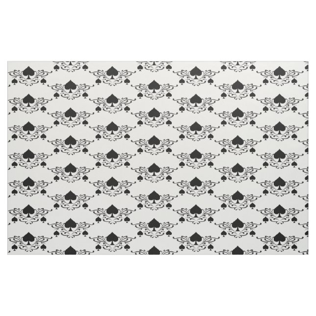 Tattoo-style Scroll Black Spades Thunder_Cove Fabric (Fat Quarter)