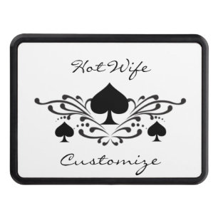 Tattoo-style Scroll Black Spades Thunder_Cove Trailer Hitch Cover
