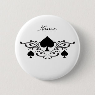 Tattoo-style Spiral Black Spades Thunder_Cove 2 Inch Round Button
