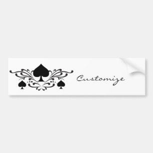 Tattoo-style Spiral Black Spades Thunder_Cove Bumper Sticker