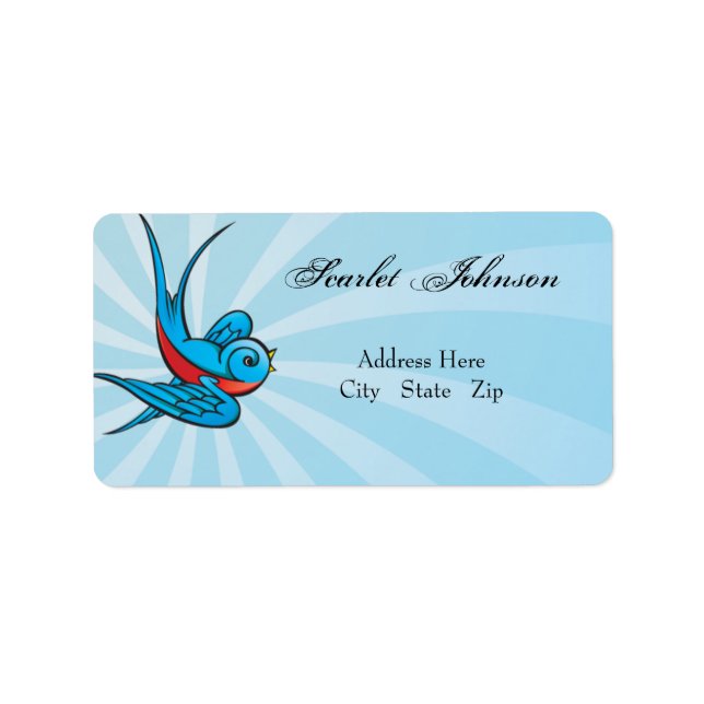 Tattoo Swallows and Scroll Urban Address Labels (Front)