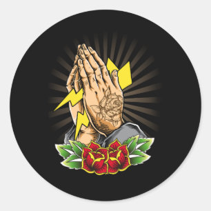 Tattoo Tattooing Tribal Symbol Artist Praying Ligh Classic Round Sticker