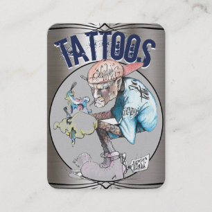 Tattoo Template Mighty, 3.5" x 2.5"   Business Car Business Card